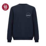 Sweatshirt azul-marinho de gola redonda em tecido reciclado